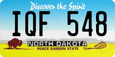 ND license plate IQF548