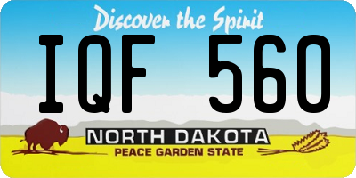 ND license plate IQF560