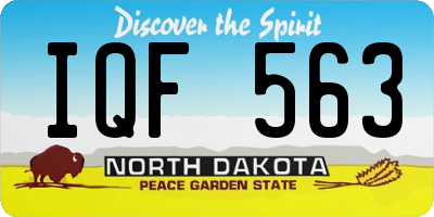ND license plate IQF563