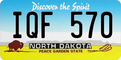 ND license plate IQF570