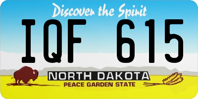 ND license plate IQF615