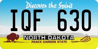 ND license plate IQF630