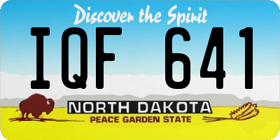 ND license plate IQF641