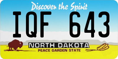 ND license plate IQF643