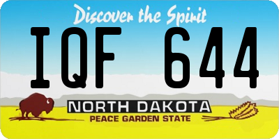 ND license plate IQF644