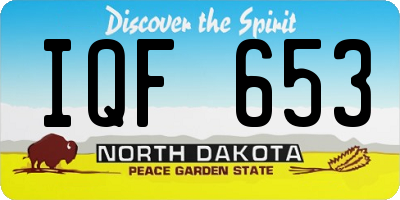 ND license plate IQF653
