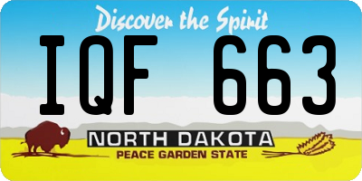 ND license plate IQF663