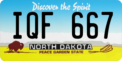 ND license plate IQF667