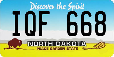 ND license plate IQF668