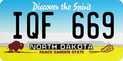 ND license plate IQF669