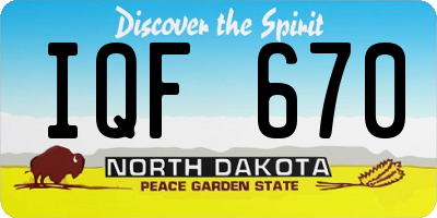 ND license plate IQF670