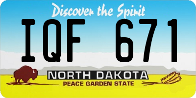 ND license plate IQF671