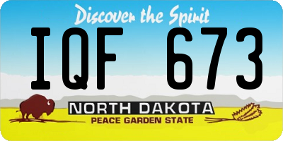 ND license plate IQF673