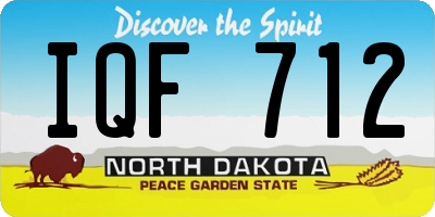 ND license plate IQF712