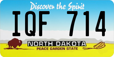 ND license plate IQF714
