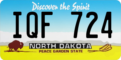 ND license plate IQF724