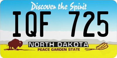 ND license plate IQF725