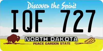 ND license plate IQF727