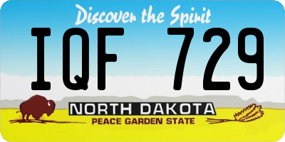 ND license plate IQF729