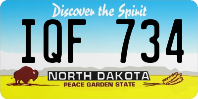 ND license plate IQF734