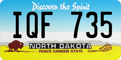 ND license plate IQF735