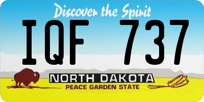 ND license plate IQF737