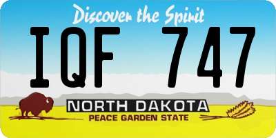 ND license plate IQF747