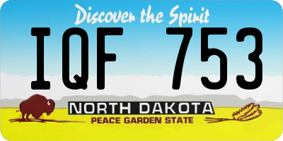 ND license plate IQF753