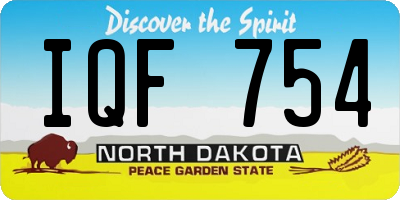 ND license plate IQF754