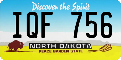 ND license plate IQF756