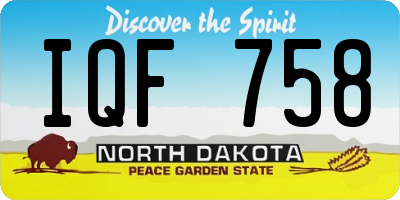 ND license plate IQF758