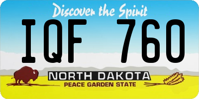 ND license plate IQF760