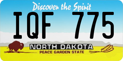ND license plate IQF775