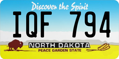 ND license plate IQF794
