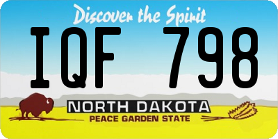 ND license plate IQF798