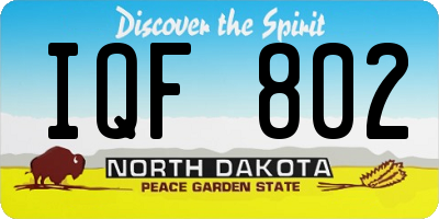 ND license plate IQF802