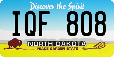 ND license plate IQF808