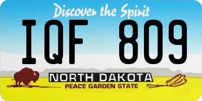 ND license plate IQF809