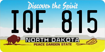 ND license plate IQF815