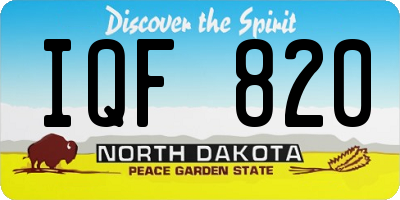 ND license plate IQF820