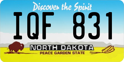ND license plate IQF831