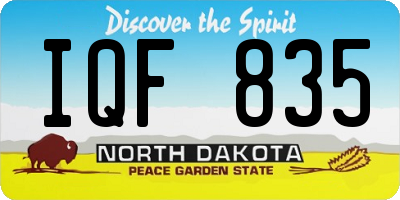 ND license plate IQF835