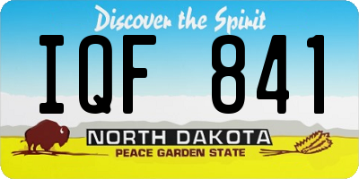 ND license plate IQF841