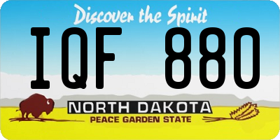 ND license plate IQF880