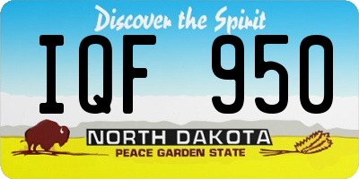 ND license plate IQF950