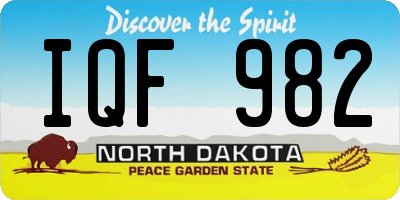 ND license plate IQF982