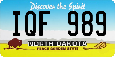 ND license plate IQF989