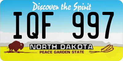 ND license plate IQF997