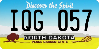 ND license plate IQG057