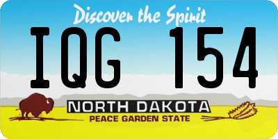 ND license plate IQG154